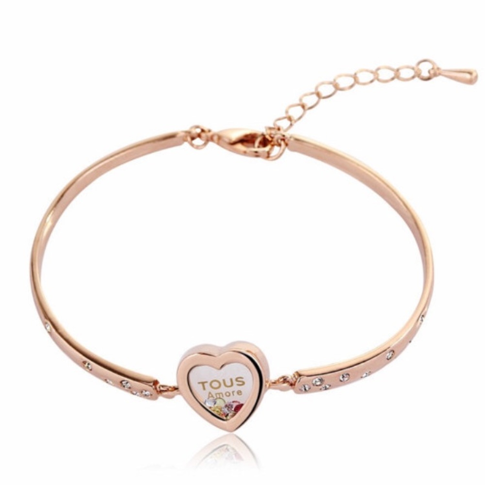 Heart Swarovski Elements Love Bangle Bracelet